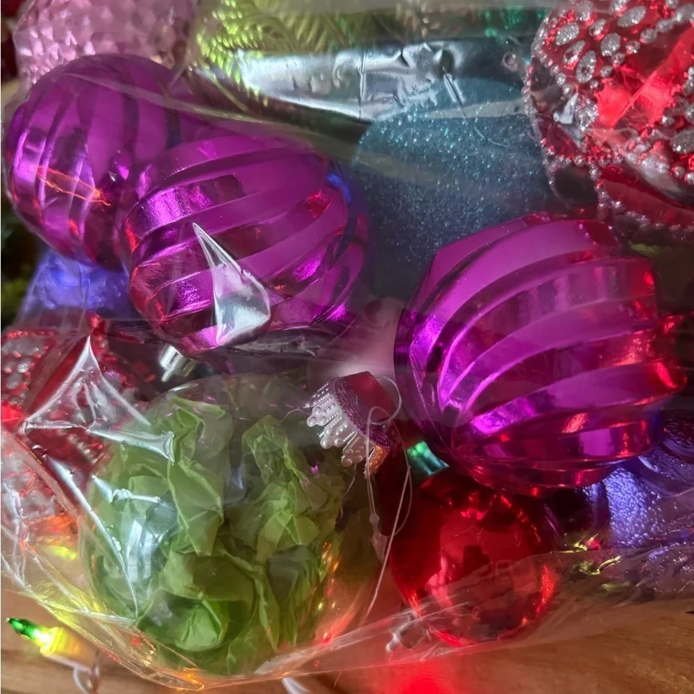 Large Bag of Festive Multicolor Ornament Set